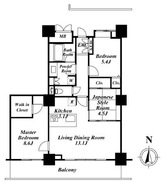 ロイヤルパークスタワー南千住 2906 間取り図