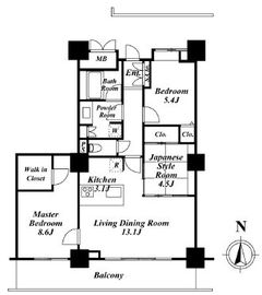 ロイヤルパークスタワー南千住 2906 間取り図