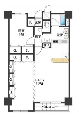 ライオンズマンション麻布十番 9階 間取り図