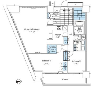 コンフォリア新宿イーストサイドタワー 3012 間取り図