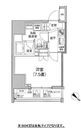 アイルイムーブル日本橋 8階 間取り図