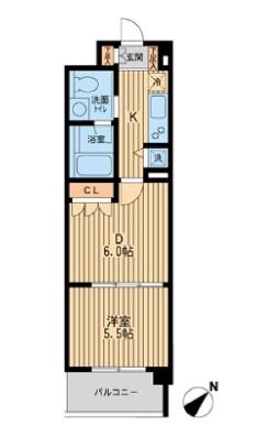 コンフォリア大森鹿島 206 間取り図