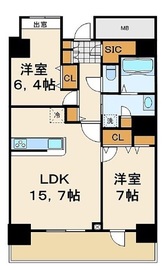 勝どきビュータワー 26階 間取り図