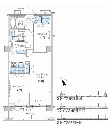 パークアクシス駒込ヒルトップ 403 間取り図