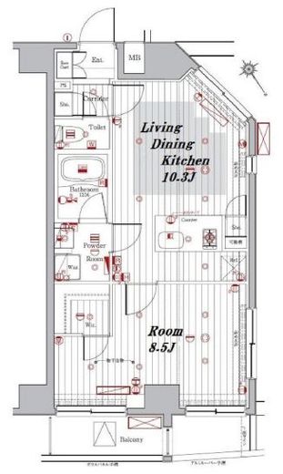 メイクスデザイン門前仲町3 5階 間取り図