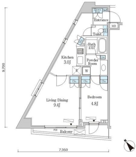 クインテット恵比寿 510 間取り図
