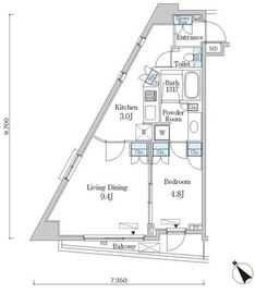 クインテット恵比寿 510 間取り図