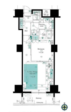 パークハウス市谷柳町 8階 間取り図