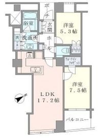 品川Vタワー タワー棟 21階 間取り図