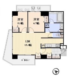 プロスペクト清澄庭園 201 間取り図