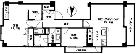 パークハウス六本木麻布三河台 2階 間取り図
