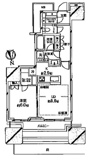 富久クロスコンフォートタワー(Tomihisa Cross)  2階 間取り図