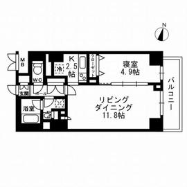 クレストフォルム東京グランイースト 307 間取り図