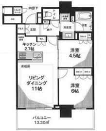 ブリリア有明シティタワー 29階 間取り図