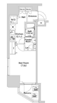 コンフォリア上野入谷 1301 間取り図