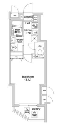 コンフォリア上野入谷 1302 間取り図