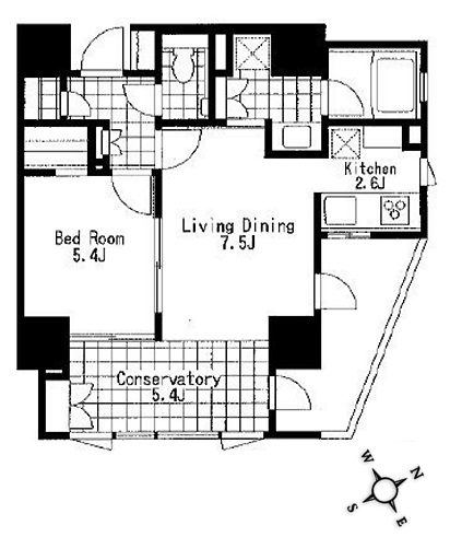 ディアクオーレ白金高輪 3階 間取り図