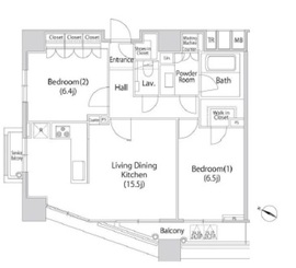 ファーストリアルタワー新宿 2506 間取り図