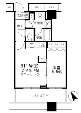 アウルタワー 9階 間取り図