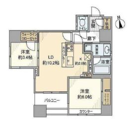 クレヴィア中目黒 14階 間取り図