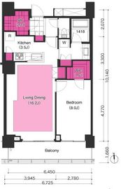 ブリリアイストタワー勝どき 4305 間取り図