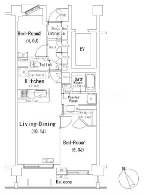 パークグレイス駒込 206 間取り図