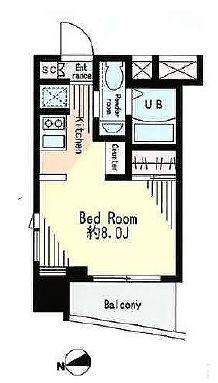 レジディア市谷薬王寺 802 間取り図