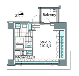 コンフォリア新宿イーストサイドタワー A405 間取り図