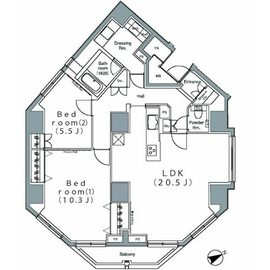 パークハビオ麻布台 1201 間取り図