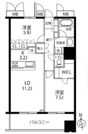 富久クロスグリーンレジデンス 5階 間取り図