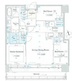 グローバルフロントタワー 25階 間取り図