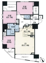 ザ・パークハウス東銀座 12階 間取り図