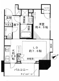 ザ・パークハウスアーバンス御成門 3階 間取り図