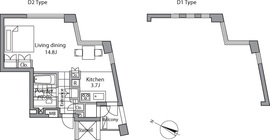 レジディアタワー乃木坂 1204 間取り図