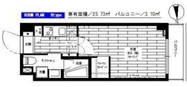 ステージグランデ清澄白河アジールコート 3階 間取り図