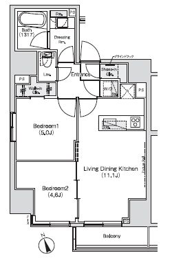 ベルビュー新橋 1501 間取り図