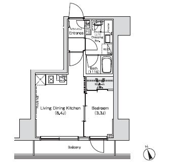 ベルビュー新橋 1402 間取り図