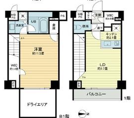 HF中野坂上レジデンス 1階 間取り図