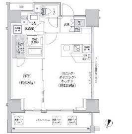 パークハビオ渋谷本町レジデンス 801 間取り図