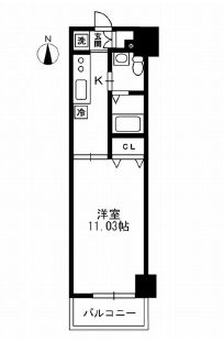 レジディア上野御徒町 1207 間取り図