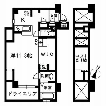 レジディア代々木2 106 間取り図