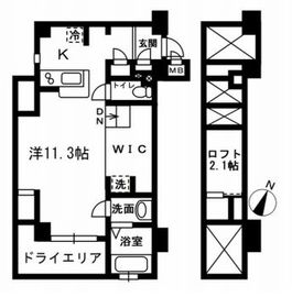 レジディア代々木2 106 間取り図