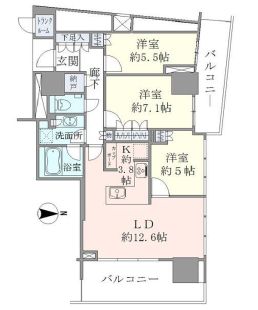 ブリリアタワー池袋 36階 間取り図