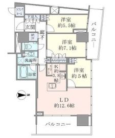 ブリリアタワー池袋 36階 間取り図