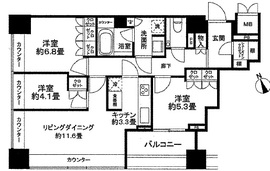 グランスイート麻布台ヒルトップタワー 18階 間取り図