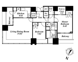 THE ROPPONGI TOKYO CLUB RESIDENCE 32階 間取り図