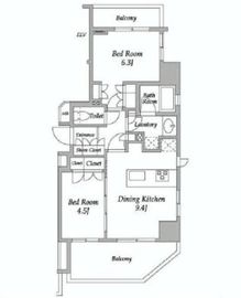 ブランズ代々木西参道 2階 間取り図