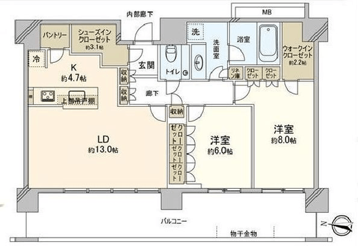 アーバンドックパークシティ豊洲タワー 28階 間取り図