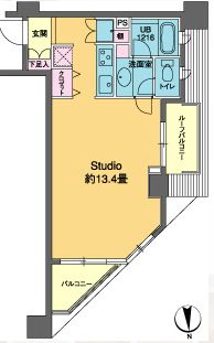 カスタリア高輪 616 間取り図