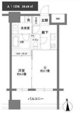 カスタリア森下 1002 間取り図